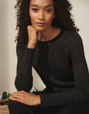 Cashmere-Rich Sparkle Layering Crew-Neck Jumper | Clothing Sale | The ...