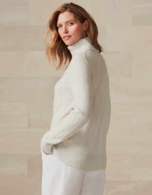 Cream cashmere polo neck on sale jumper