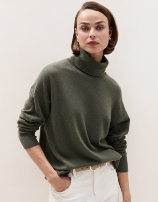 Cashmere Rollneck Jumper - Eucalyptus