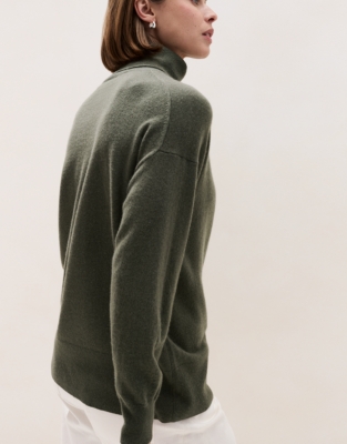 Cashmere Rollneck Jumper - Eucalyptus