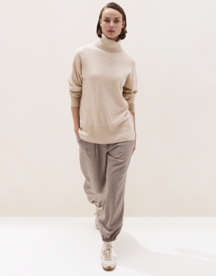 Cashmere Rollneck Jumper - Natural Marl