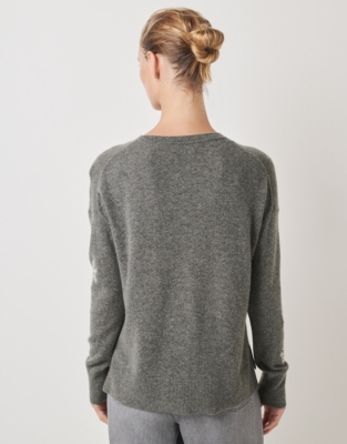 Cashmere Scattered Snowflake Jumper