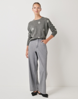 Cashmere Scattered Snowflake Jumper