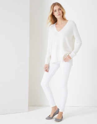 Cashmere Side Split V-Neck Sweater | All Clothing Sale | The White ...