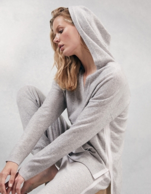 White company store cashmere hoodie