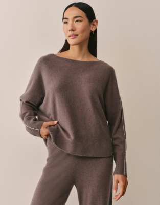 Cashmere Side Stripe Jumper