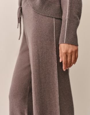 Cashmere Side Stripe Wide Leg Trousers