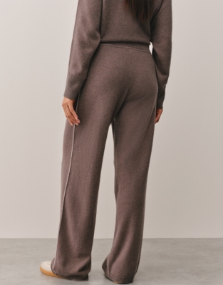Cashmere Side Stripe Wide Leg Trousers