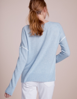 Cashmere Side Tipped Sweater | Sweaters & Cardigans | The White Company US