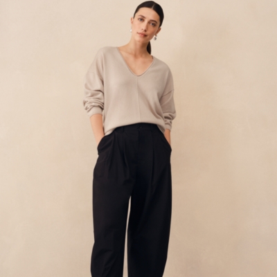 Cashmere Slouchy V-neck Jumper