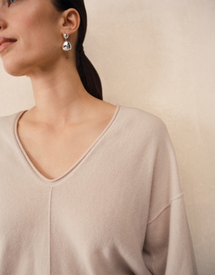 Cashmere Slouchy V-neck Jumper