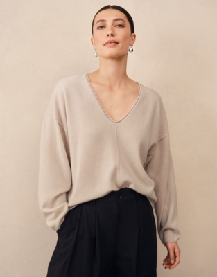 Cashmere Slouchy V-neck Jumper