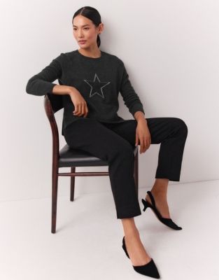 Cashmere Sparkle Star Outline Jumper