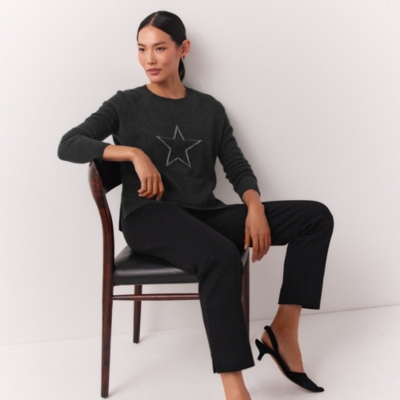 Cashmere Sparkle Star Outline Sweater