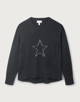 Cashmere Sparkle Star Outline Sweater