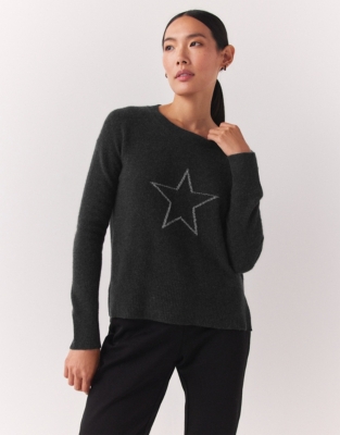 Cashmere Sparkle Star Outline Sweater