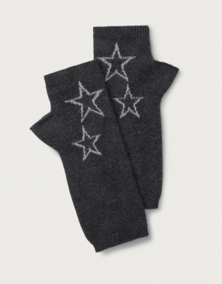 Cashmere Sparkle Star Wrist Warmers Accessories Sale The White