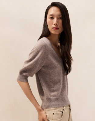 Cashmere Sparkle V-Neck T-Shirt