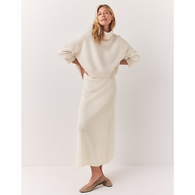 Cashmere Stepped Hem Sweater | Sweaters & Cardigans | The White Company