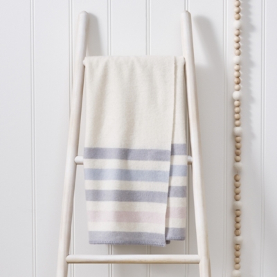 Cashmere Stripe Baby Blanket Children's Home Sale The White Company UK