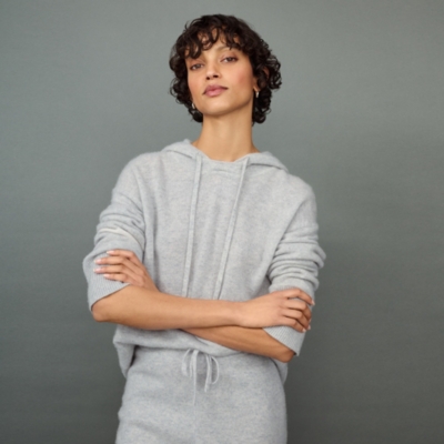 Cashmere Stripe Detail Hoodie