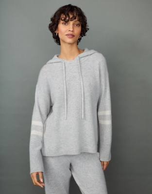 Cashmere Stripe Detail Hoodie