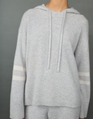 Cashmere Stripe Detail Hoodie