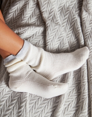 Cashmere Tipped Bed Socks Slippers & Socks The White Company US