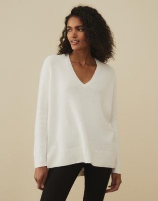 Cashmere V-Neck Longline Sweater 