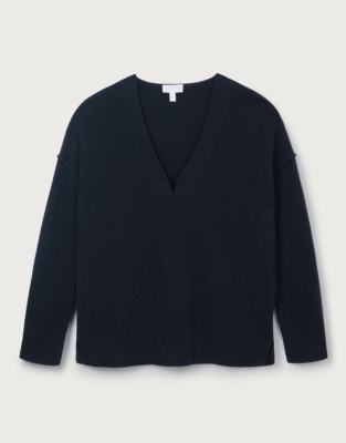 Cashmere V-Neck Lounge Sweater - Black