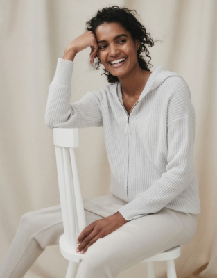 white company cashmere hoodie