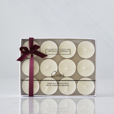 Cassis Tealights Set of 12 Candles & Fragrance Sale The White