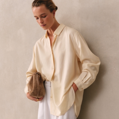 Casual Boyfriend Shirt With Linen