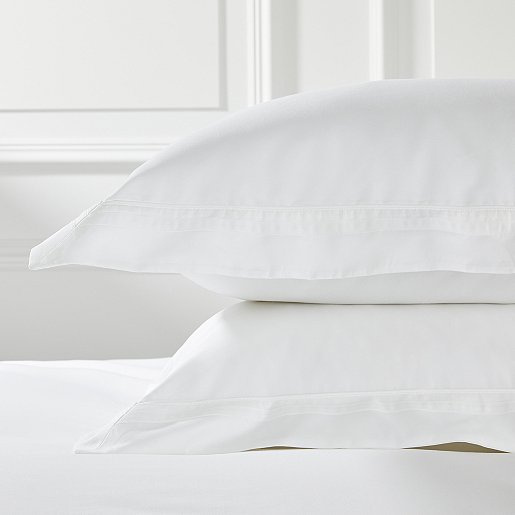 Details about   NEW WATERFORD LINENS Luxury Standard Pillowcase Set 2 White Stratton NEW Cotton 