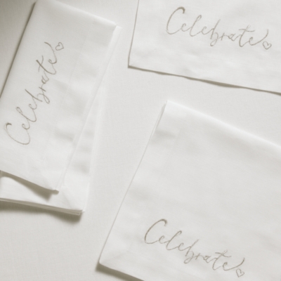 Celebrate Embroidered Napkins – Set of 4