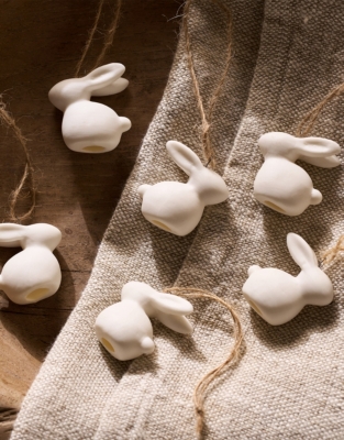 Ceramic Bunny Decorations – Set of 6