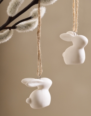 Ceramic Bunny Decorations – Set of 6