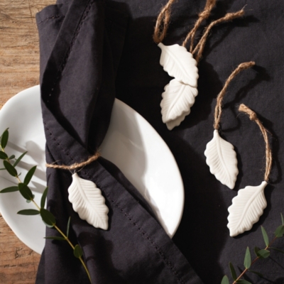 Ceramic Leaves Set of 6 Decorative Accessories The White Company UK