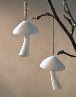 Ceramic Mushroom Decorations – Set of 4