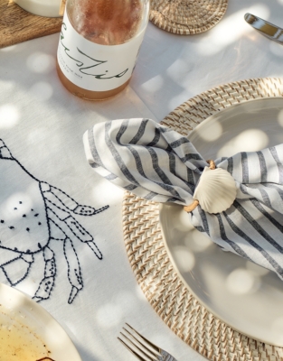 Ceramic Shell Napkin Rings – Set of 4
