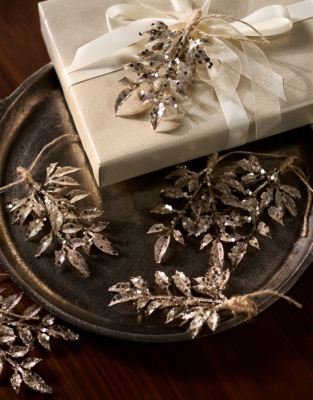 Champagne Glitter Stem Decorations – Set of 6