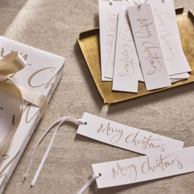 Champagne Merry Christmas Tags – Set of 12