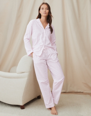 Check Cotton Pajama Bottoms | New In Sleepwear | The White Company US