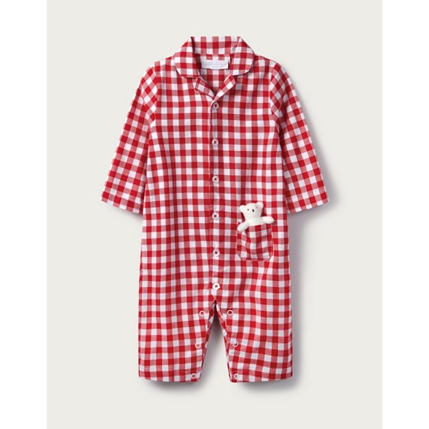 Check Sleepsuit & Bear Toy | Baby Sleepsuits | The  White Company