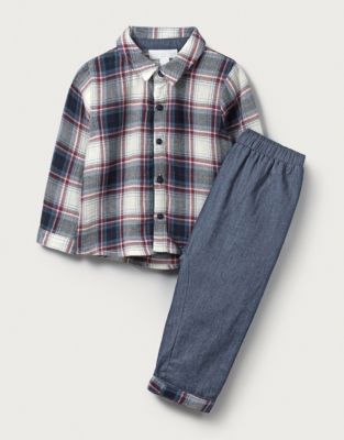 Checked Shirt & Trouser Set Baby & Children's Sale The White Company UK