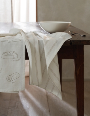 Cheese and Stripe Tea Towels – Set of 2