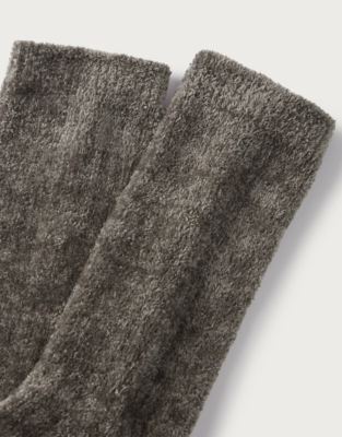 Chenille Bed Socks - Slate Grey