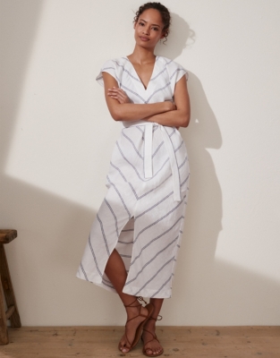 Linen dress cheap striped