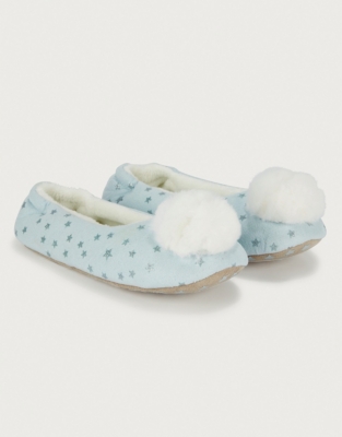 white company pom pom slippers