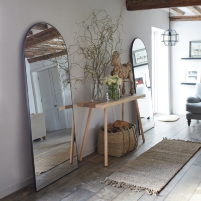 cheap black arch floor mirror